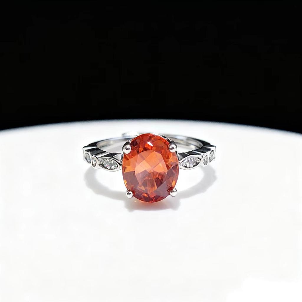 Imitation 8 * 10 Oval Natural Amethyst Purple Diamond Colored Treasure Ring High Texture Zircon Ring