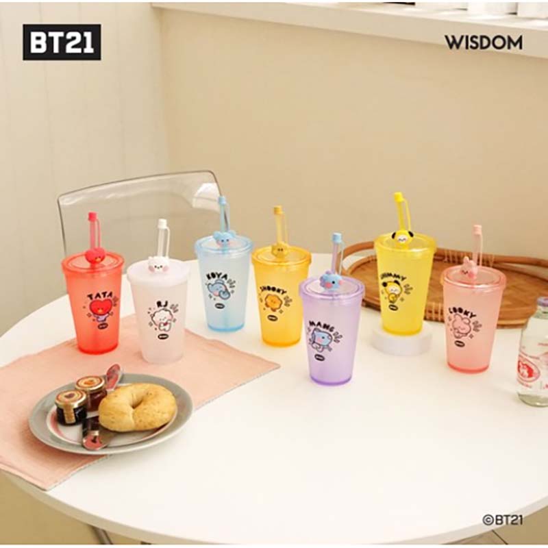 BT21 Minini Figur Eisbecher Strohbecher Kaltbecher Offizielles Authentisches