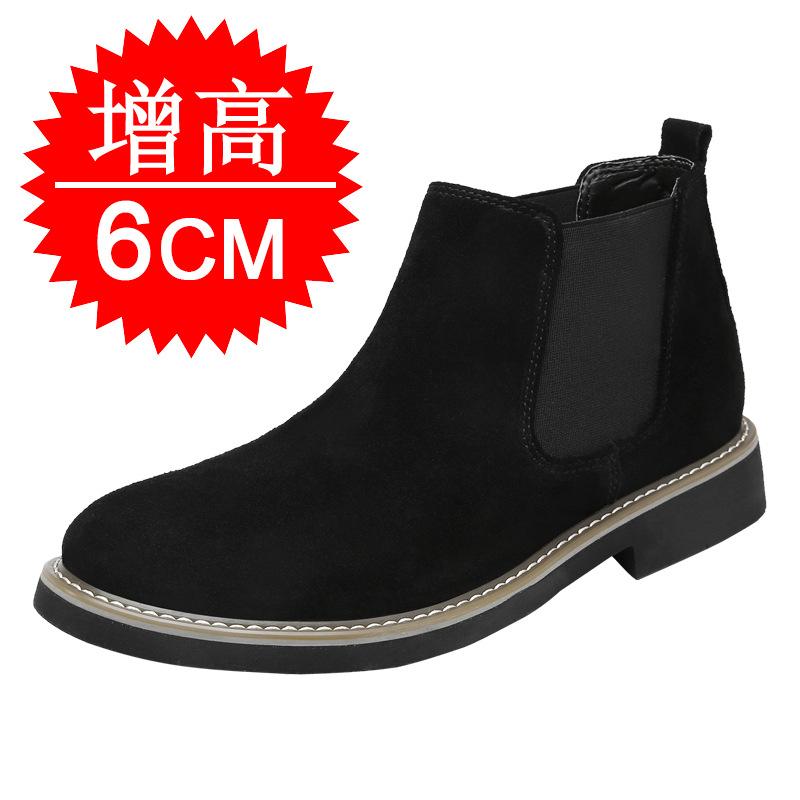 Chelsea boots autumn and winter men's fashion warm velvet Martin boots anti-velvet casual leather boots
