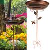 Garden Birdbath 32 Inches Sturdy Iron Outdoor Bird Bath for Outside Vintage Standing Birdbath Bowl for Outdoor Garden Patio Yard