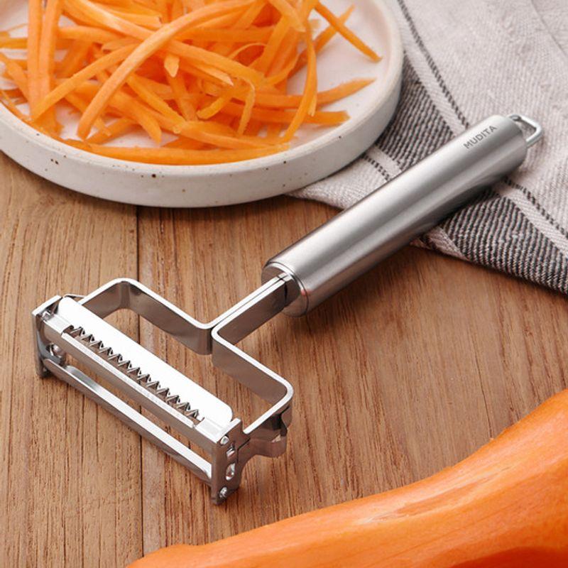 Reborn. J Mudita Allsten 2-in-1 Dual Peeler / Carrot Cutter, Cabbage Cutter, Multi-Purpose Vegetable Cutter (Cleaning Brush Included)