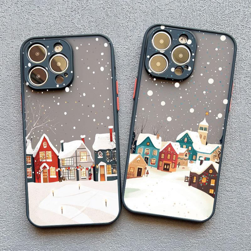 Winter Snow Street Scenery Phone Case For iPhone 17 Pro Max 16 15 Pro Max 14 Plus 13 Mini 12 11 Pro Max Shockproof Back Covers