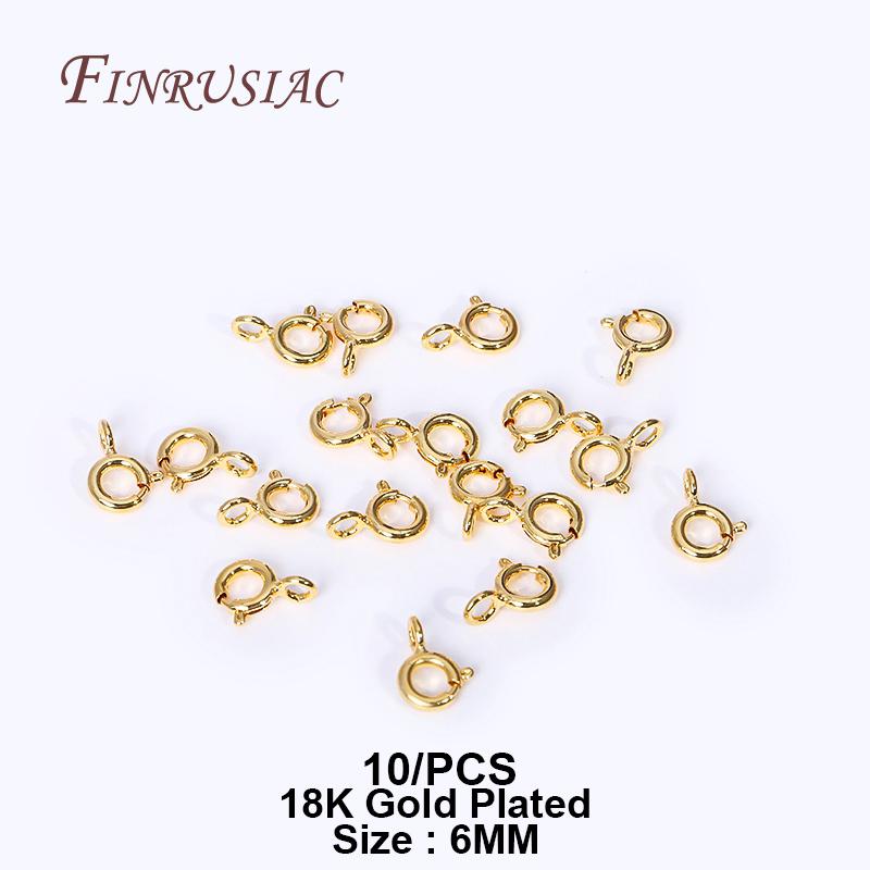 Brass Round Spring Ring Clasp Crimp Beads End Beads Findings For DIY Jewelry Making 14K/18K Gold Plated U-shaped Protective Tube