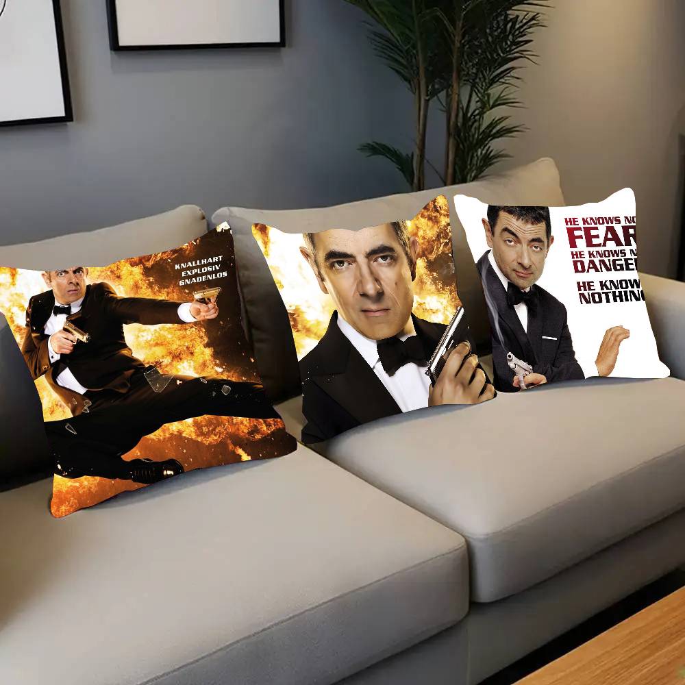 J-Johnny English Movie Pillow Case Square Pillow Bedroom Sofa Leisure Comfort Cushion Car Living Room Home Decoration