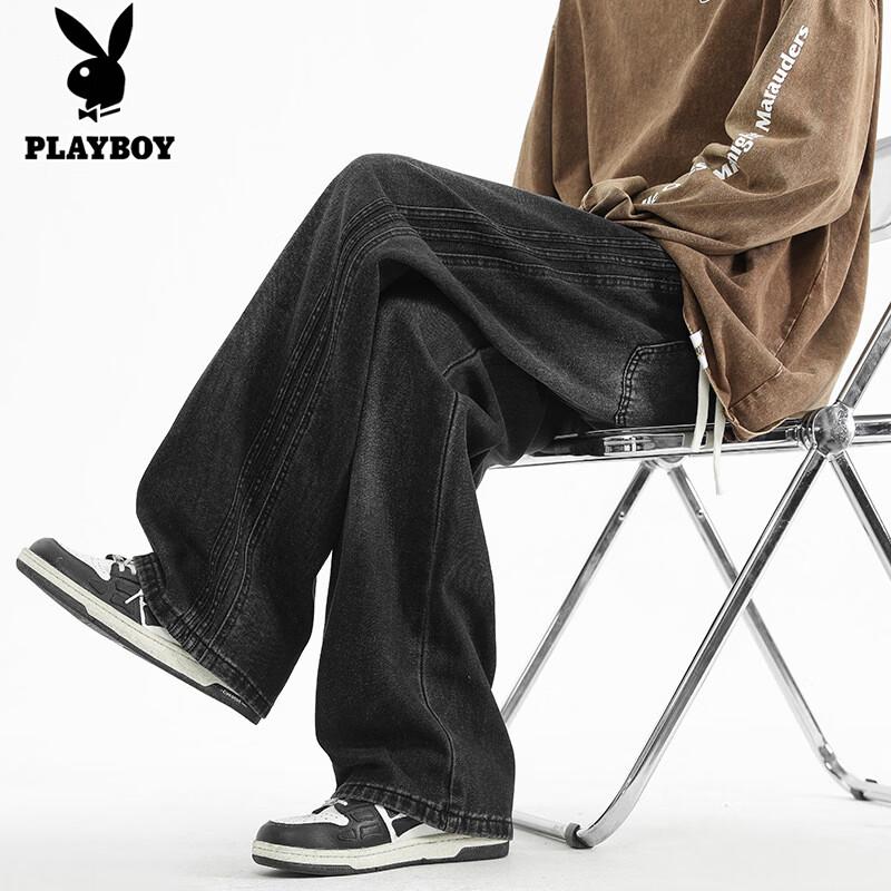 PLAYBOY Мужские свободные прямые ретро-джинсы с эффектом потертости 2XL
