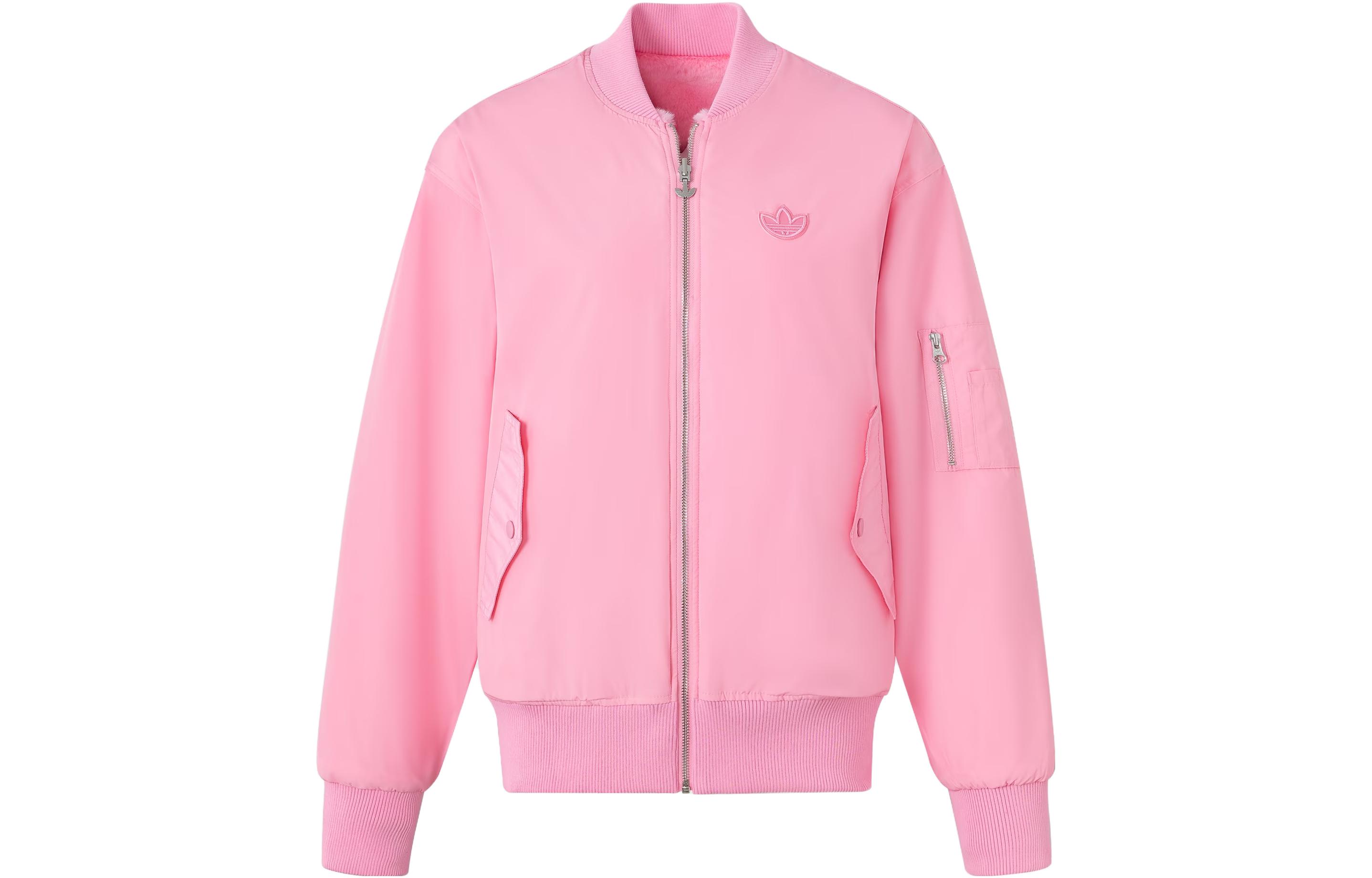 

Adidas Originals REV FUR BMBER Logo Embroidery Reversible Thickened And Fleece Lined Zippers Pilot Versatile Jacket JE6122 XL