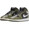 (GS) Air Jordan 1 Mid 'Black White Olive' Kids' DQ8423-092