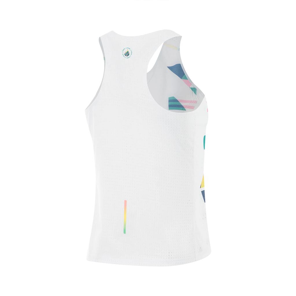 Li Ning Running Series Printed Logo Round Neck Comfortable Breathable Quick Dry Sleeveless Vest Women Tops Standard-White AAYU276-1
