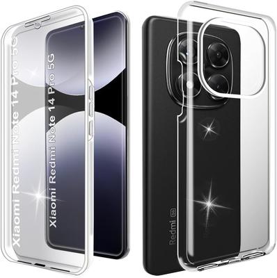 Pouzdro pro Xiaomi Redmi Poco Samsung Galaxy, Průhledné 360° Všestranně Ochranné Pouzdro s Integrovanou Ochrannou Fólií na Displej