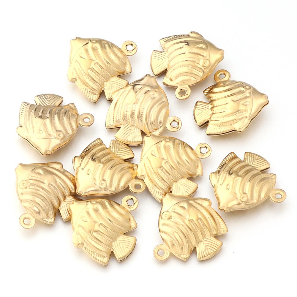 5-10pcs Stainless Steel Ocean Life Charms Starfish Fish Shell Pendant For Jewelry Making DIY Crafts Necklace Bracelets Supplies