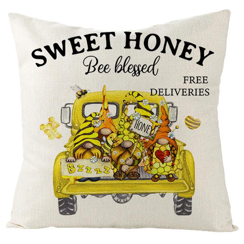 Pillow Farm Sunflower Pillow Cover Happy Summer Thanksgiving Car Waist Support Cushion Home Pillow Cover