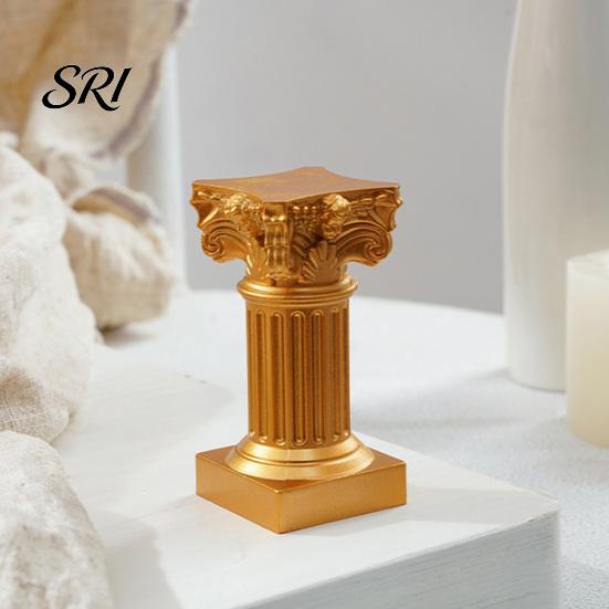 Decoration Roman Pillar Candle Holder Mini Greek Column Stand Resin White Portable Decor Candlestick for Wedding Banquet Home Table Centerpiece Photo