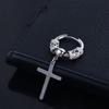 Round Stainless Steel Cross Ear Jewelry Men Hoop Earrings Korean Dangle Earrings Stud Earrings
