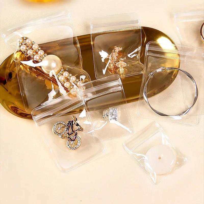 50pcs, Anti-oxidation Jewelry Bags, Clear Jewelry Zipper Bags, Small Jewelry Organizer, Ring Earring Storage Bags,