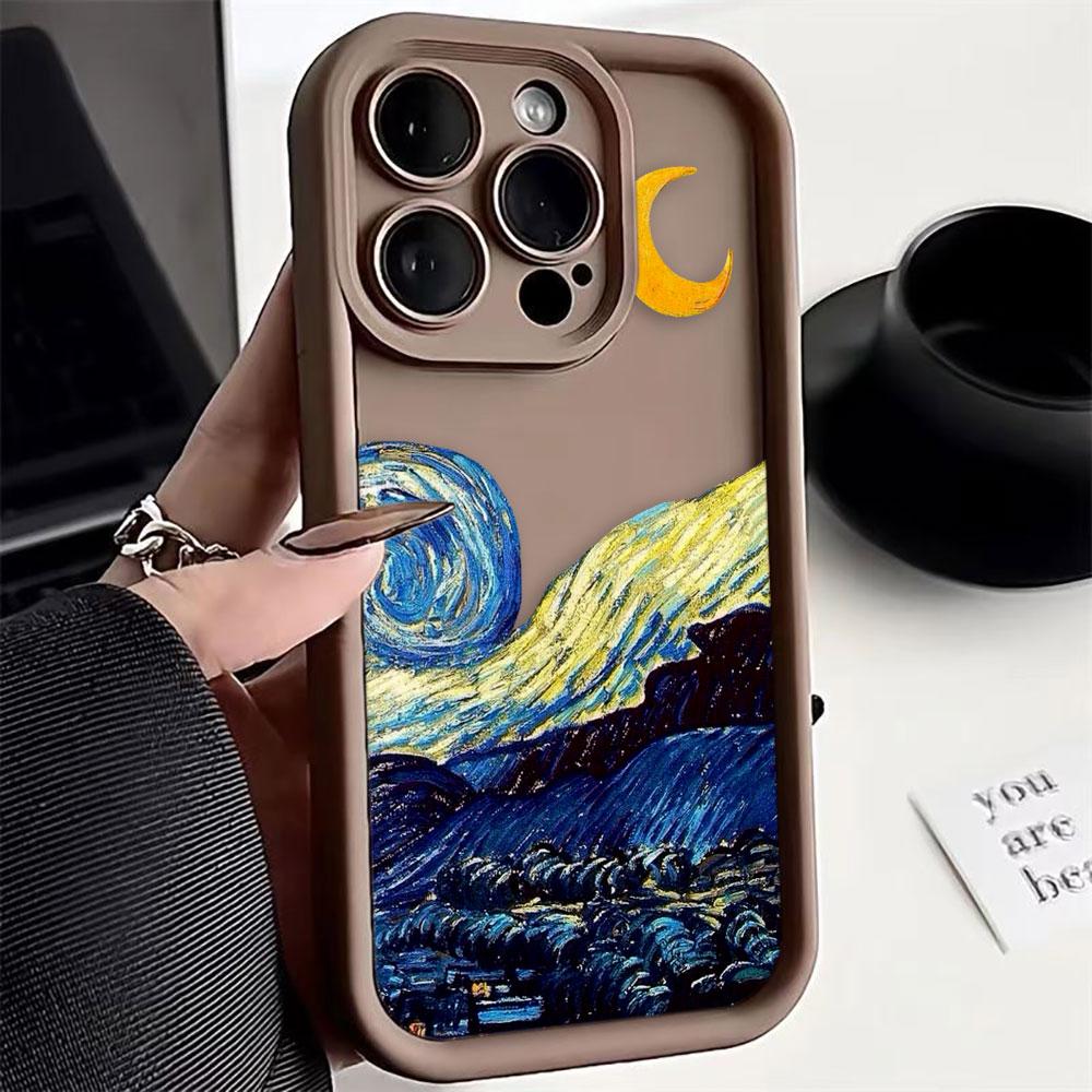 The S-Starry Night Art Phone Case For MOTO G9 G32 G35 G52 G53 G54 G56 G60 G75 G84 G85 G86 E32 E40 EDGE 40 50 50F 60 70 E22 Case