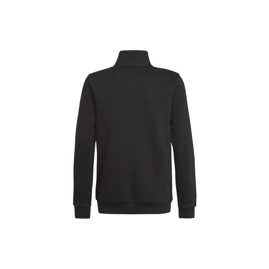 Adidas Originals Trefoil Logo Print Half-Zip Stand Collar Sweatshirt Kids sweatshirt Black HK0336