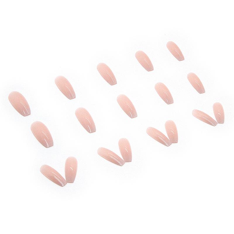 24 Pcs Wearing Nail and Nail Patch Finished Long Ballet Nail Pink and Simple Gradual Change of Color Fake Nails 24 Pieces