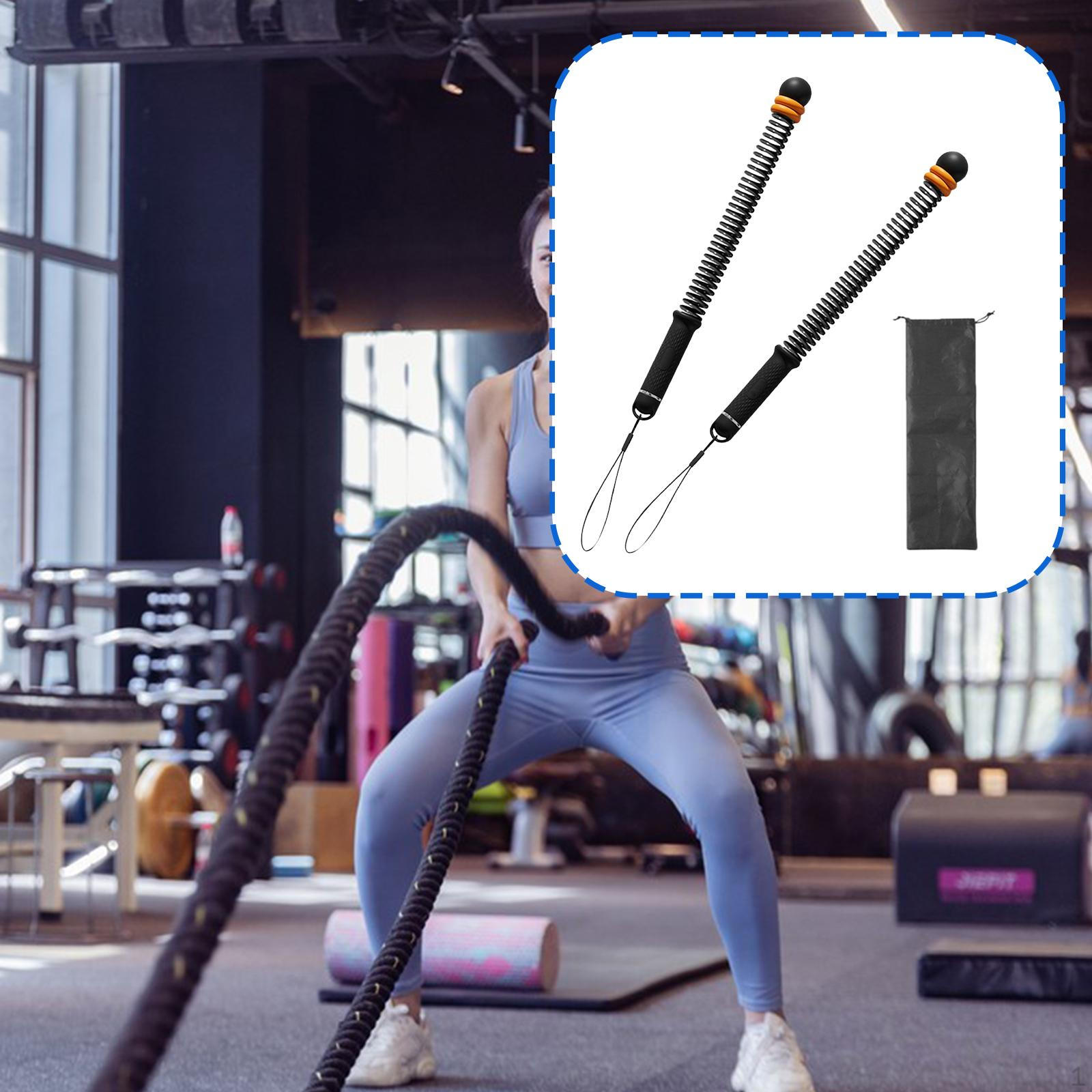 Ropeless Battle Ropes Quiet Cordless Training for Gym Indoor Men Women Orange Black