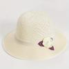 Fashion Fisherman Hat Summer Hollow Hat Ladies Flowers Pearl Basin Hat Travel Hat Wind Rope Hat