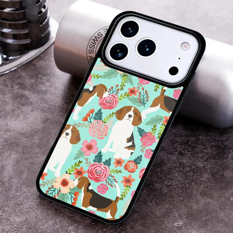 Beagle Floral Dog Phone Case For iPhone 17 16 15 14 13 12 11 Pro Max Plus 17Air Soft Silicone Cover