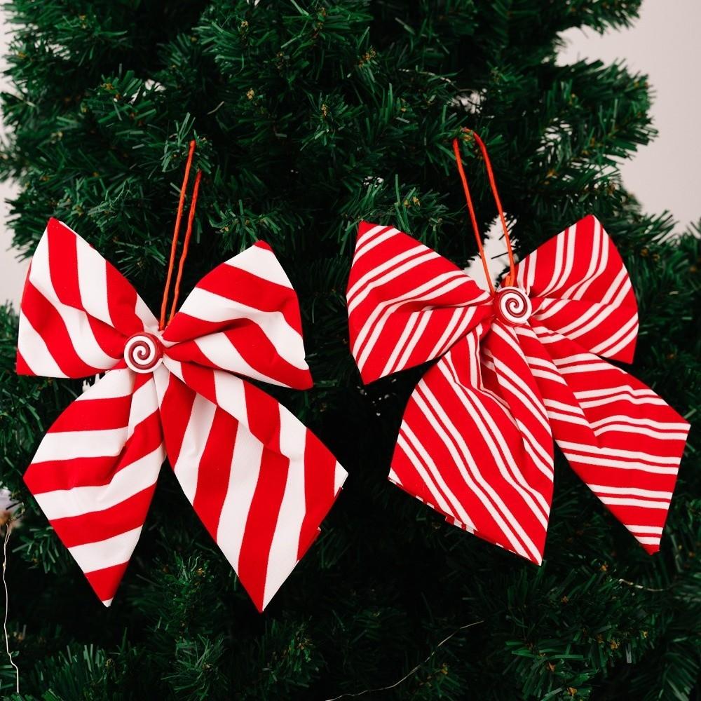 Candy Stripe Christmas Bow Tie Red White Wreath Bow New Christmas Bowknot  Christmas Wreath