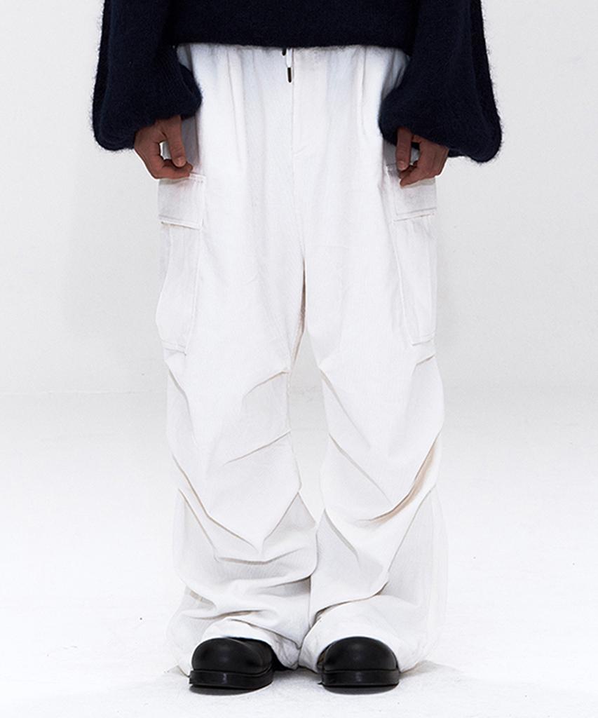 ERER [Un] Corduroy Utility Carpenter Pants White