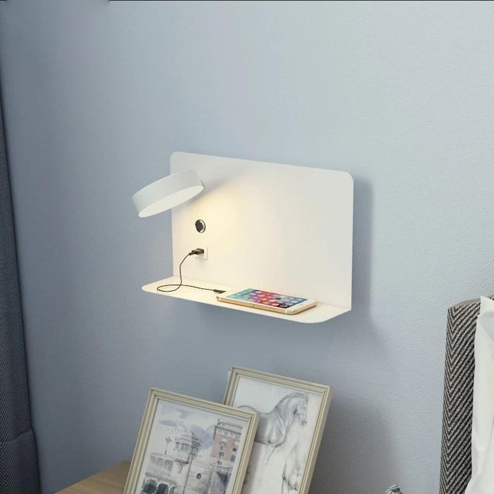 Lux Minimalist USB Touch LED Wall Lamp, Three-Color Dimmable, 12W, Bedroom Bedside Reading Light
