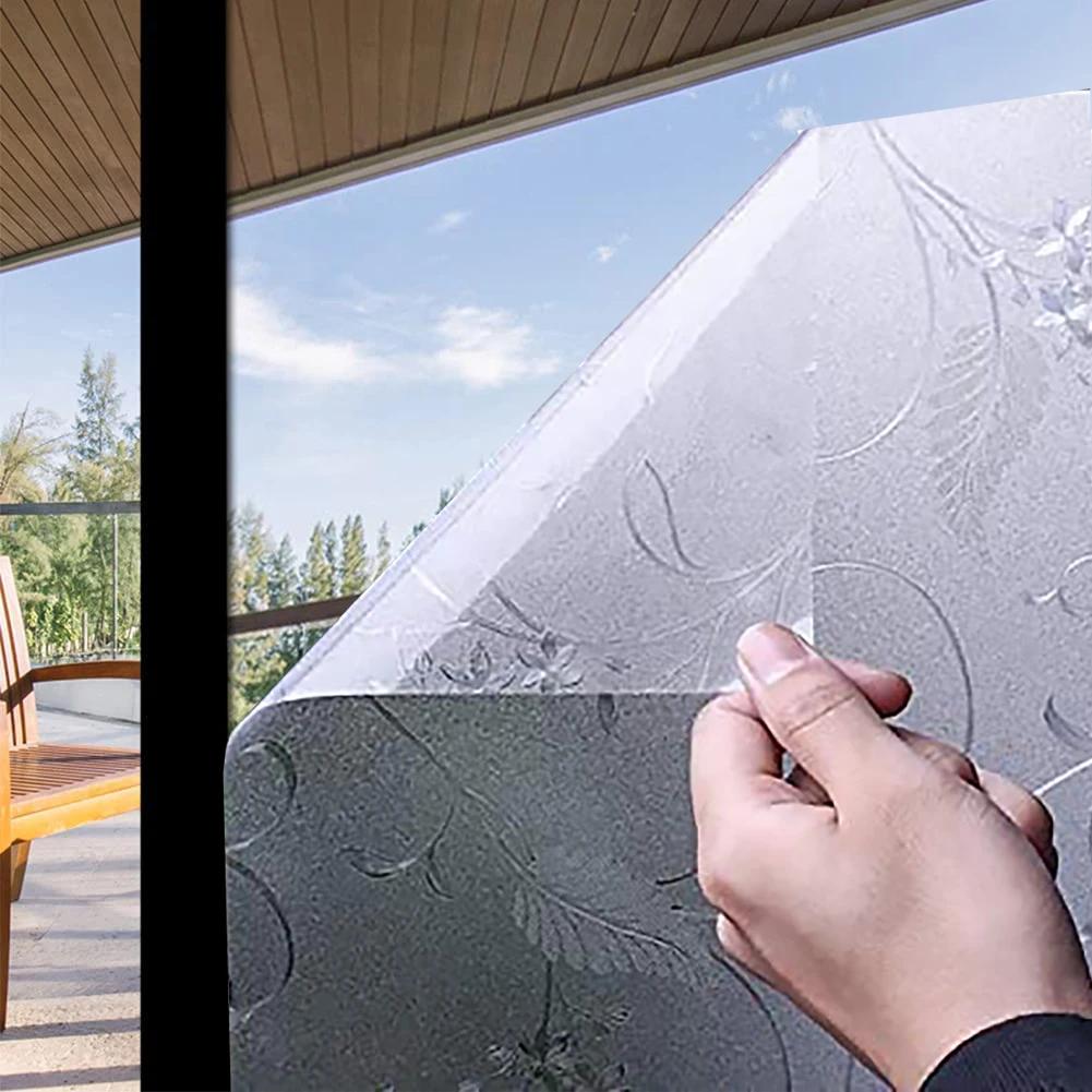 Statyczna Folia Winylowa Matowa na Szkło Samoprzylepna Folia na Szkło Barwiona z Klejem Ochronna Naklejka Okienna Zapewniająca Prywatność do Biura