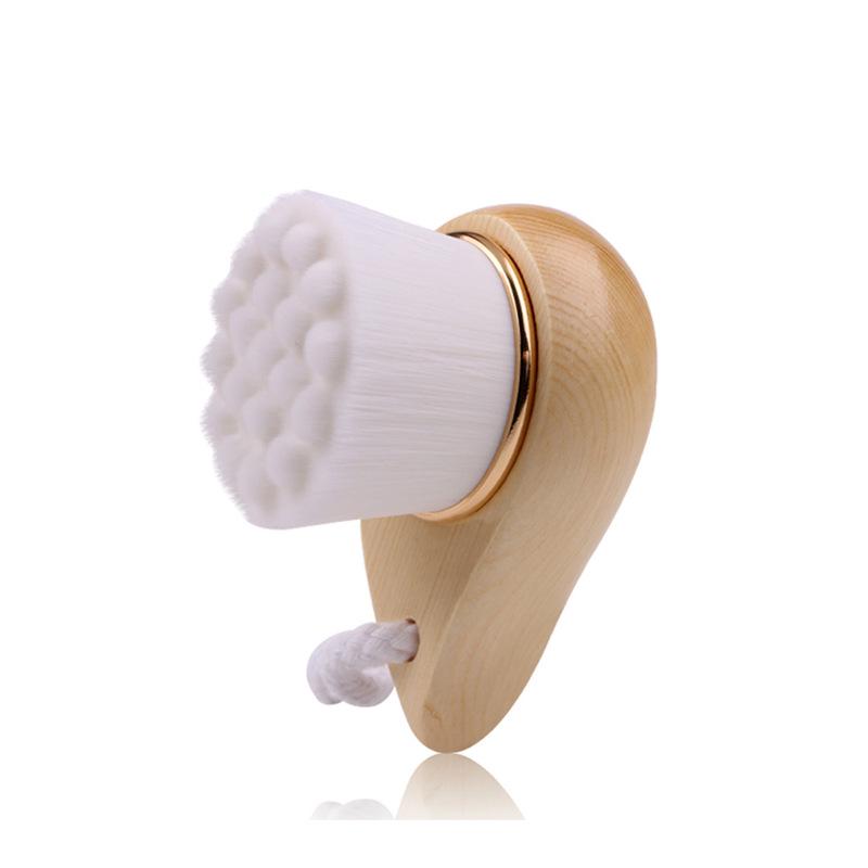 Manual Wooden Face Cleansing Brush with Soft Bristles for Makeup Removal and Deep Cleaning