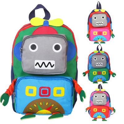 Children's School Bag Cartoon Kindergarten Bag 1-5 Years Old Travel Double Shoulder Backpack Robot School Bag