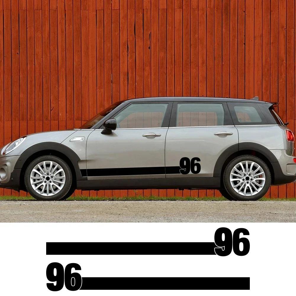 2 Stück Auto Karosserie Seiten Taille Linie Aufkleber Nummer 96 Vinyl Decals Auto Dekoration Aufkleber Zubehör Für Mini Cooper JCW Countryman