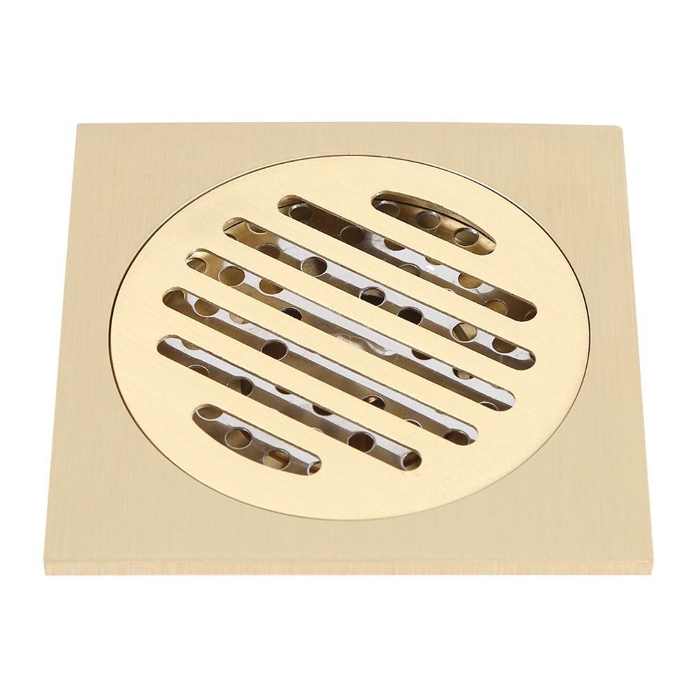 Square Shower Floor Drain Brass Bathroom Waste Grate Durable Shower Drain Grate Garage Floor