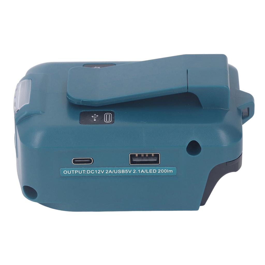 Battery Adapter with LED and Belt Clip USB Type C 12VDC Output Lithium Battery Converter for BL1518 