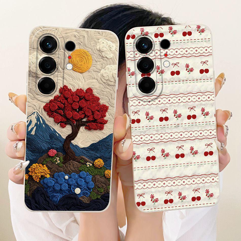 Für Tecno Camon 50 Pro 4G CN5c Niedliche Katze Blume Cartoon Handyhülle Für Tecno Camon 50Pro 4G Weiche Silikonhüllen Stoßfänger