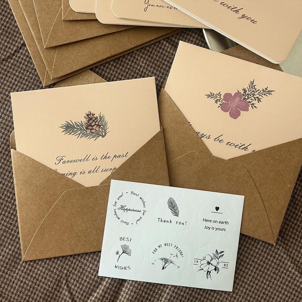 Handmade Folded New Year Blessing Card: Blank & Handwritten Message