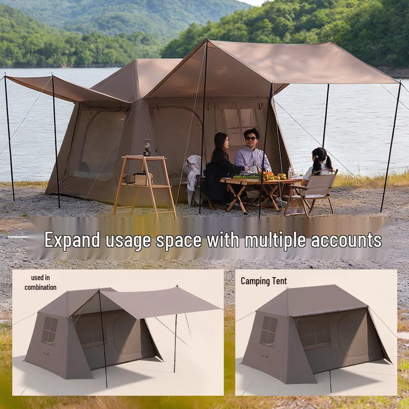Shan Yue Automatic Inflatable 2-in-1 Camping Tent & Awning Portable Folding Gear