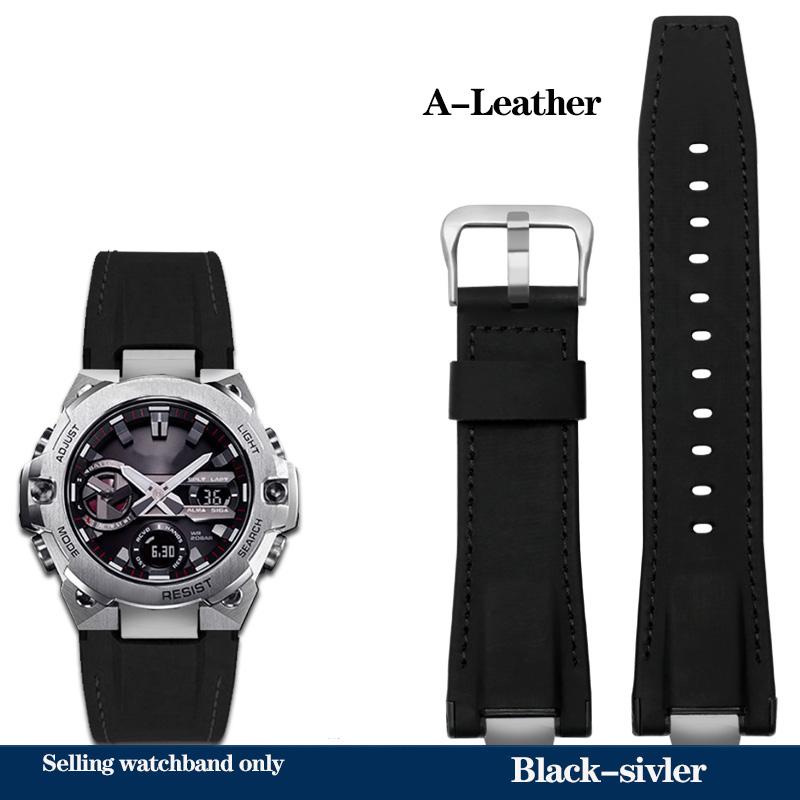 Nowy Pasek do Zegarka ze Skóry Naturalnej Casio Stalowe Serce Zegarek Seria GST-B400 GST-B400BD Zmieniony Pasek Nylonowa Bransoleta Sportowa Męski