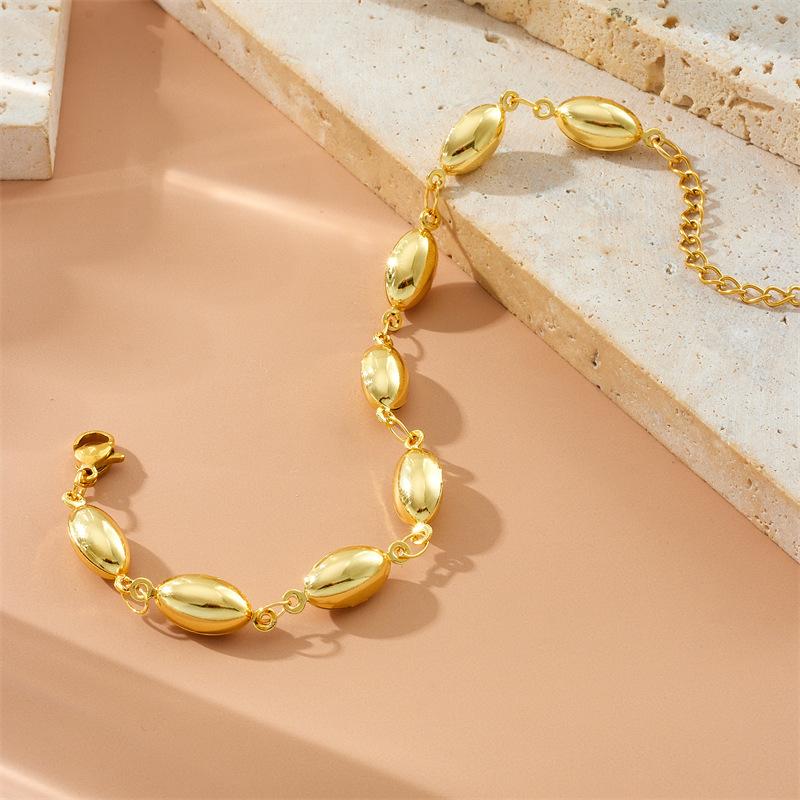 Pulsera de Cadena con Eslabones de Gota de Agua Chapada en Oro de 18 Quilates, Delicada Pulsera Declaración de Gota de Agua para Mujer, Joyería de Moda