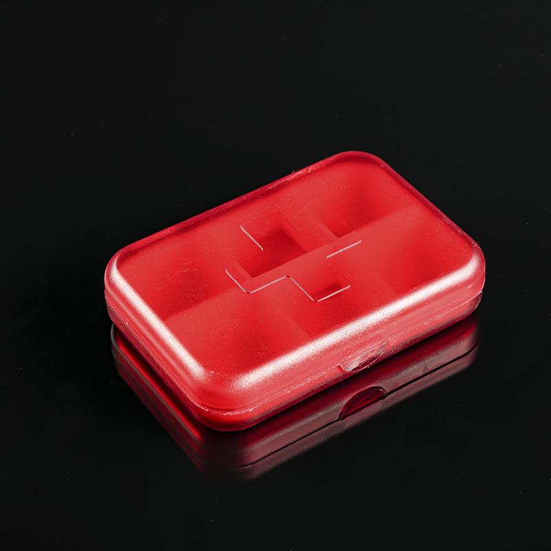 Portable Six Compartment Pill Organizer Travel Medicine Storage Box Rectangular Plastic Case for Daily Use
