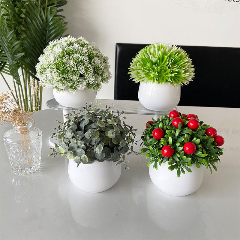 Artificial Bonsai Green Plants for Desk and Living Room Decoration