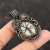 Tree Of Life Mother Of Pearl Pendant Copper Wire Wrapped Pendant Handmade Pendant Gemstone Jewelry Designer Pendant Copper Wire Wrap Jewelry