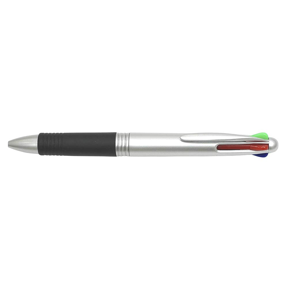 Rubber Ballpoint Euro-Style 4-Color Pen, Silver, 20-Pack, T22-VALB102-20
