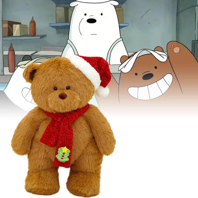 Teddy Plush Bear Toys Santa Hat Scarf Cartoon Animals Fill Doll Christmas Gifts