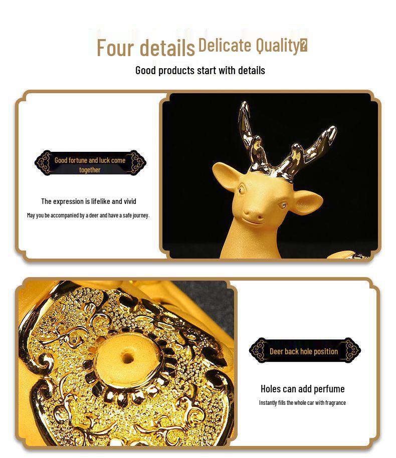 High-End Deer Car Ornament: Unisex Perfume for Center Console Decoration