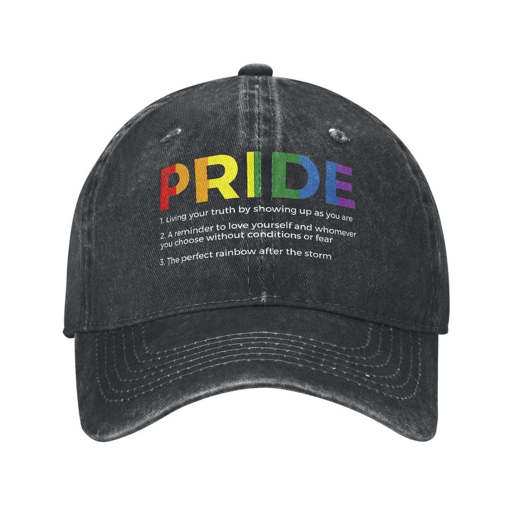 LGBTQ Rainbow Baseball Cap Vintage Distressed Denim Gay Pride LGBT Awareness Ally Snapback Cap Unisex  Outdoor All Seasons Caps