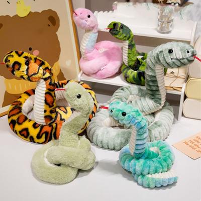 Colorful Snake Plush Toy Sticking Tongue Boa Snake Stuffed Toys Boa Plush Doll  Birthday Gift