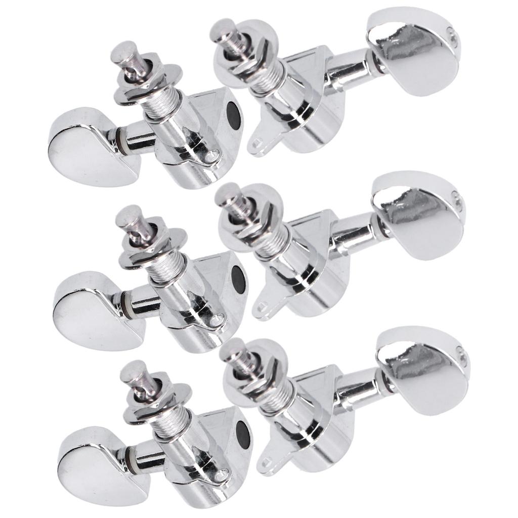 Gitarre Locking Mechaniken Kopfknöpfe Stimmwirbel 3 links 3 rechts Musikinstrument Zubehör Silber
