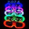 LED Glow 2026New Year Glow Glasses Square/Love Heart Shape New Year Party Glasses  Masquerade Party