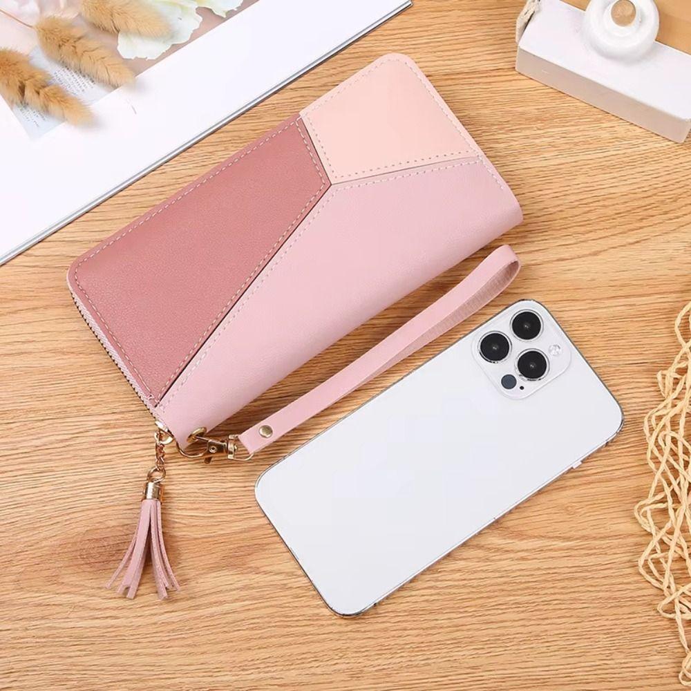 PU Leather Zipper Wallets Large Capacity Lightweight Womens Long Purses Multiple Card Slots Wear-resistant Coin Purse Outdoor