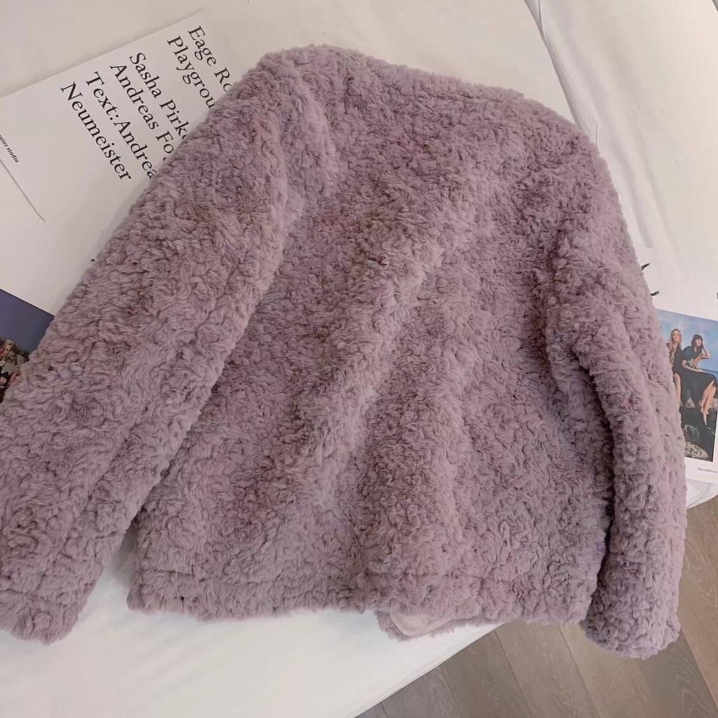 Autumn and Winter Lambskin Coat Korean-style One-piece Fur Lambskin Coat for Women Double-breasted Lambskin Top